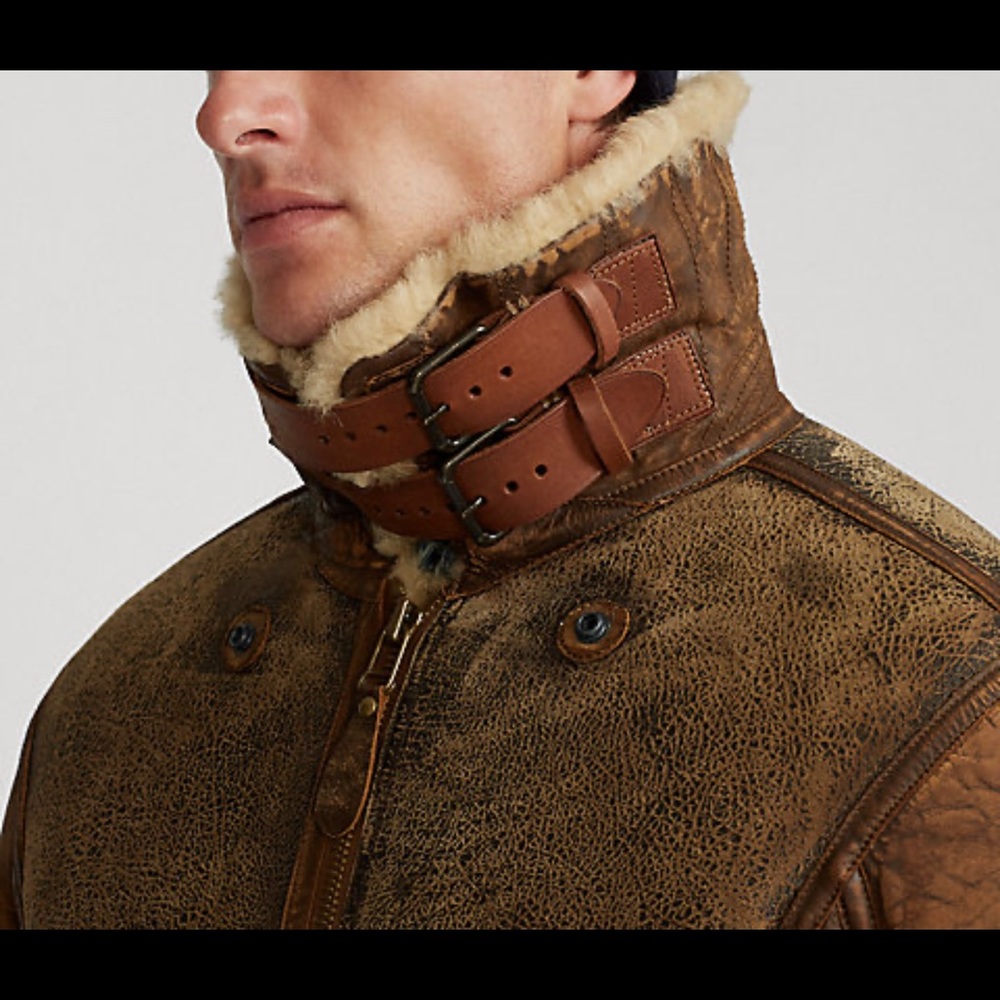Ralph Lauren Jacket soft shearing and finished with leather patches.